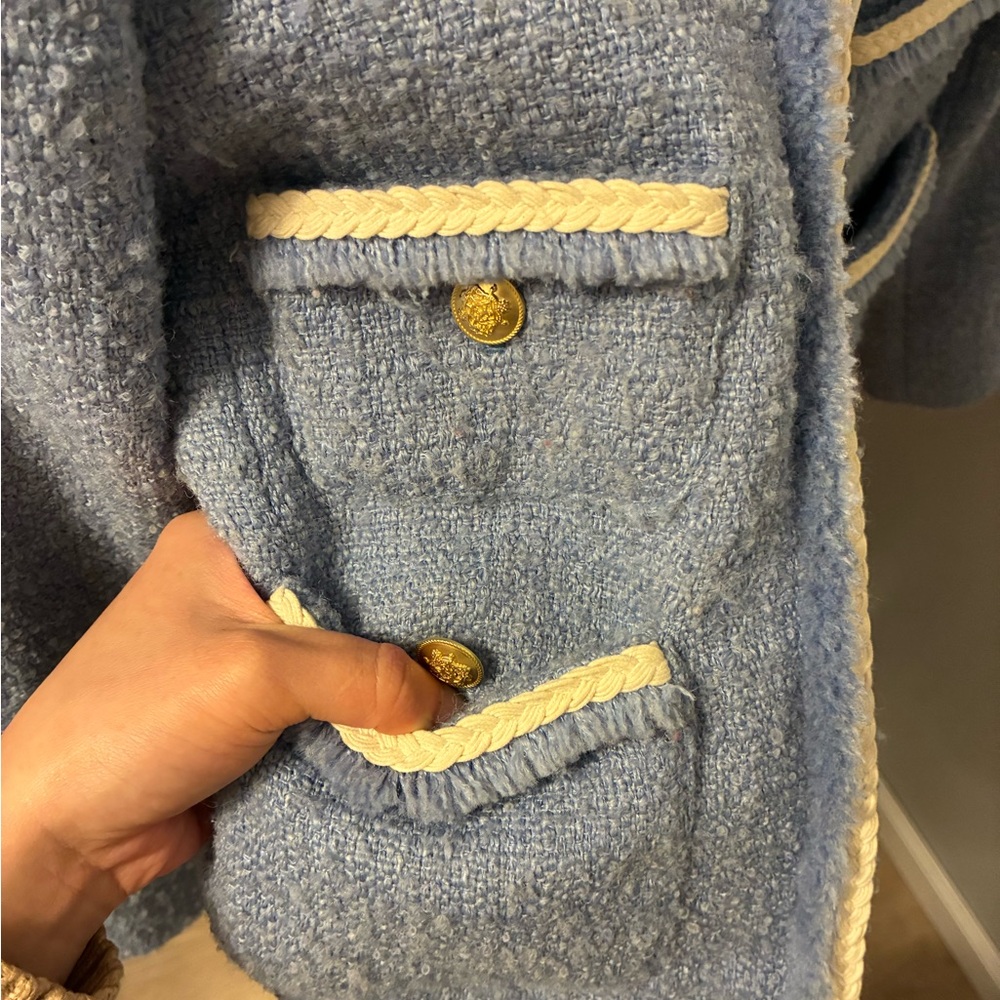 J. Crew France’s Lady Jacket Pale Seascape Maritime Tweed SIZE 2 - Picture 8 of 10